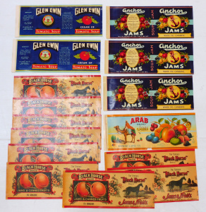 Lot 229 - Group lot of Vintage unused Jam & Soup Labels inc Arab, Black Hors