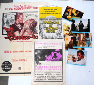 Lot 242 - Group Movie Ephemera inc Massacre at Central High Day Bill Poster, Set