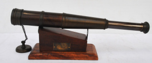 Lot 250 - Vintage Telescope on wooden Stand - Markings Sighted, Approx 36cm L ex