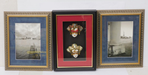 Lot 255 - 3 x framed pieces Pair Photographs of Venice + Framed pair small size