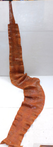 Lot 258 - Large Python leather snake skin - mottled tan 285cm Long