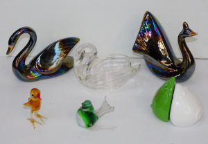 Lot 276 - Group lot Modernist Glass & Ceramics - animal themed inc Glass Bir