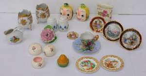 Lot 304 - Group lot small ceramics inc Japanese Kitsch Pineapple salt & pepp