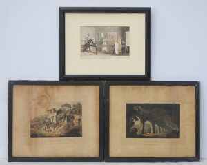 Lot 312 - 3 x vintage framed Engravings & Aquatints - c1820 The Billiard Tab