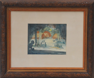 Lot 316 - Artist Unknown (E S Bailey) Framed c1920 30s Watercolour - Island Vill