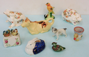Lot 325 - Group lot of Animal themed Ceramics & Other inc Japanese Nodding D