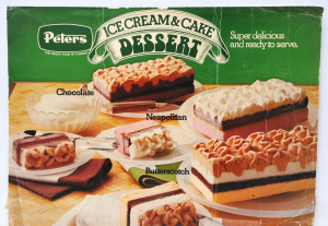 Lot 330 - Vintage thin card Peters Ice Cream POS Advertising Sign - Peters Ice C