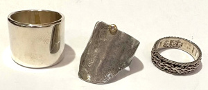 Lot 338 - 3 x silver rings incl Markers Mark (Rita Wrinkler)set with zirconia, v