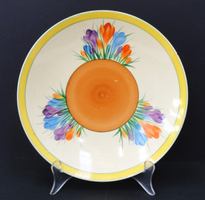 Lot 374 - Vintage Clarice Cliff - Newport Pottery Autumn Crocus Plate - Hand Pai