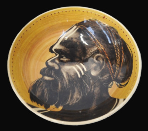 Lot 381 - Martin Boyd c1950s Australian Pottery Bowl - HPainted Aboriginal Hunte