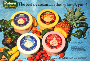 Lot 383 - Vintage cardboard POS Peters Ice Cream Sign - The Peters ware Family P