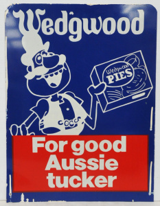 Lot 384 - Vintage Australian Tin Advertising Sign - Wedgwood Pies for good Aussi