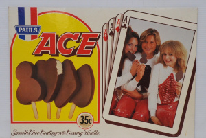 Lot 385 - Vintage Pauls Ice Cream POS Milk Bar Sign - ACE Ice Creams - Smooth Ch