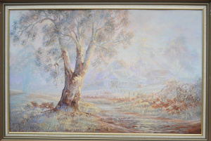 Lot 16 - Maureen Graeme (Active c1980 - 90s) Large framed Decorative Oil Paintin Lot 16 - Maureen Graeme (Active c1980 - 90s) Large framed Decorative Oil Paintin