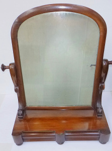Lot 18 - Victorian Cedar Toilet Mirror with two lower drawers 73cm H Lot 18 - Victorian Cedar Toilet Mirror with two lower drawers 73cm H