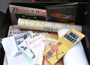 Lot 24 - Box of Vintage Ephemera incl Brochures, Bull worker Work Out Wall Chart