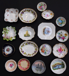 Lot 55 - Group lot of China Pin Dishes inc Shelley Souvenir, Royal Crown Derby,