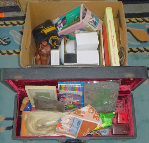 Lot 82 - 2 x Boxes of mixed items inc boxed as new Cams wrist watches, boxed aut