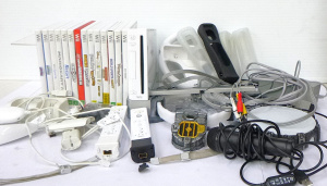 Lot 85 - Box Lot of Nintendo Wii + accessories inc RVL-001 Unit & cables, HD