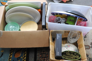 Lot 101 - 3 x Boxes Plus of Ceramics, China & Homewares incl Serving Plates Lot 101 - 3 x Boxes Plus of Ceramics, China & Homewares incl Serving Plates
