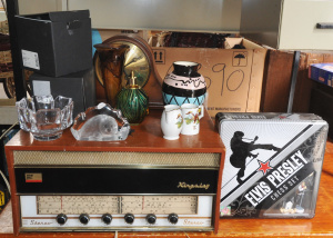 Lot 125 - Lot of Mixed Items incl Vintage Kingsley Stereo, 2 x Boxed Orrefors Gl