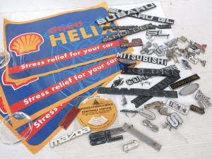 Lot 144 - Group lot of Motoring - Car Badges & Posters inc Holden, Leyland,