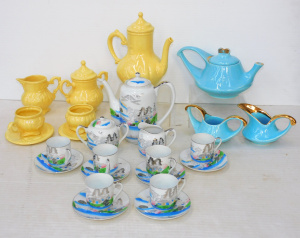 Lot 149 - Group lot of Tea Ware ceramics inc 9 pc Oriental Hayasi Kutani Teaset Lot 149 - Group lot of Tea Ware ceramics inc 9 pc Oriental Hayasi Kutani Teaset