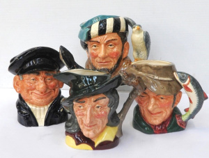 Lot 156 - 4 x Vintage Royal Doulton Character Jugs inc The Poacher D6429, Lobste