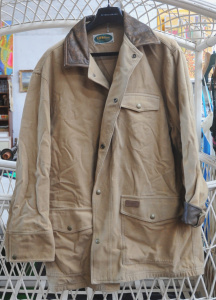 Lot 207 - Vintage R M Williams Mens Jacket - 100% Cotton w Leather Trim, size M