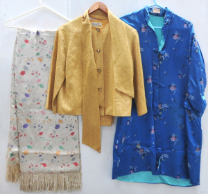 Lot 210 - Group Lot Vintage Ladies Clothing - incl Gold Alfred Shaheen Suit Set,