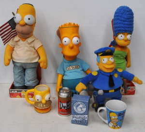 Lot 220 - Lot of The Simpsons Items incl drawstring talking Bart Simpson Doll, D