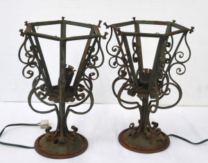 Lot 224 - Pair of Vintage Ornate Cast & Wrought Metal Light Holders Lot 224 - Pair of Vintage Ornate Cast & Wrought Metal Light Holders