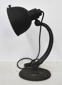 Lot 225 - Vintage Black Medical Heat Lamp w Badge Harley Medical Appliance, Melb