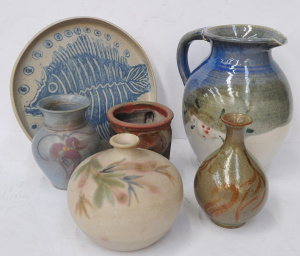 Lot 232 - Group lot - Vintage Australian Studio Pottery incl Bruce Morrow Vase, Lot 232 - Group lot - Vintage Australian Studio Pottery incl Bruce Morrow Vase,