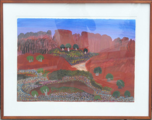 Lot 257 - Attributed Daisy Andrews (1934-2015) Large Modern Framed Mixed Media o