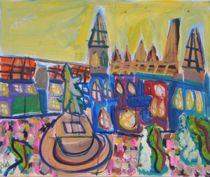 Lot 260 - Yael Rayman (active c2000s-2020s) Oil Painting on Canvas - Budapest Hu