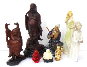 Lot 286 - Group lot of Oriental Items & China inc, Cinnabar snuff bottle, ca Lot 286 - Group lot of Oriental Items & China inc, Cinnabar snuff bottle, ca