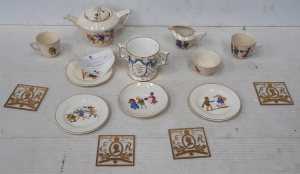 Lot 291 - Small lot - vintage c1930s Staffs Teaset Co Part Nursery teaset, RCrow