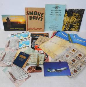 Lot 298 - Box lot - Mixed items incl Ephemera, old Cigarette Cards, historical B