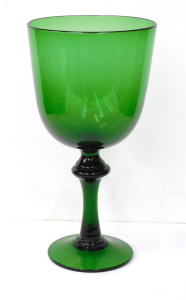 Lot 335 - Mid Century hand blown Green Glass oversized Pedestal vase 39 5cm H