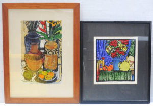 Lot 342 - 2 x Framed Modernist Still Life Paintings inc, Colin Caneris & D F Lot 342 - 2 x Framed Modernist Still Life Paintings inc, Colin Caneris & D F