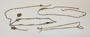 Lot 364 - Grp 9ct scrap gold - broken chains, etc - appr 4 9 grms
