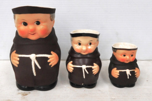 Lot 372 - Set of 3 x Vintage Goebels German porcelain Monk Jugs - tapering in si