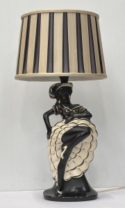 Lot 394 - Barsony black lady Flamingo dancer Lamp with shade - impressed FL 47