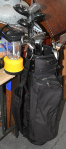 Lot 12 - Lot vintage Golf Clubs & Lantern incl Pro Simmons Putters & Clu