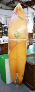 Lot 54 - Group lot - Vintage Wayne Bartholomew 'Hot Stuff' Single Fin Surfboard