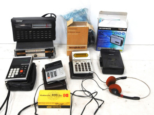 Lot 59 - Lot of Vintage Radios, Electronic Calculators & Walkman Cassette Pl