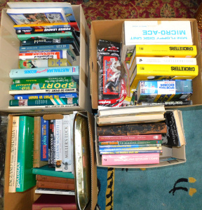 Lot 61 - 4 x Boxes Sporting Books & Ephemera inc Bar Trays, Books - Formula