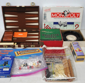 Lot 80 - Lot of Vintage Board Games incl Duperlite Toy Roulette Wheel, Pocket Ba