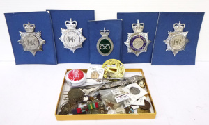 Lot 97 - Small Group Lot - Mixed Items inc Military + Police Badges, Medals, Med
